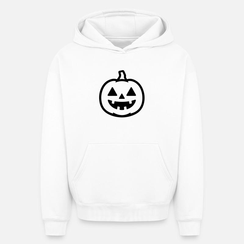Citrouille - Sweat à capuche unisexe oversize épais SPREAD - blanc