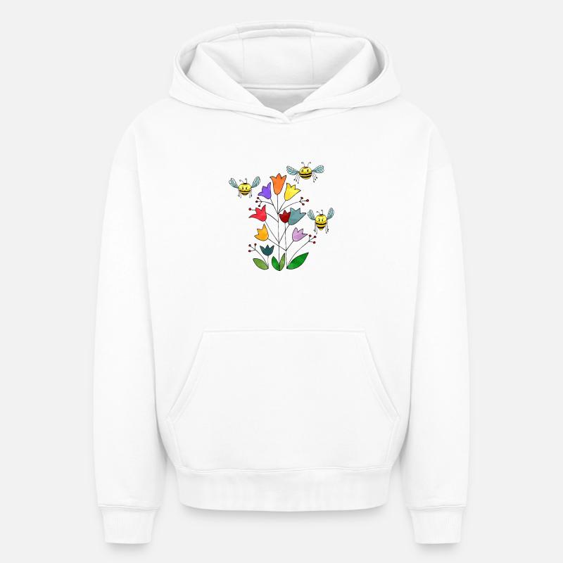 Insectes - Sweat à capuche unisexe oversize épais SPREAD - blanc
