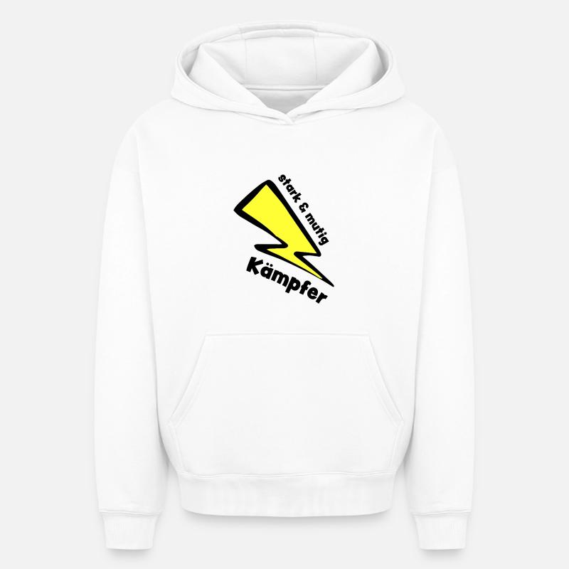 Combattant - Sweat à capuche unisexe oversize épais SPREAD - blanc