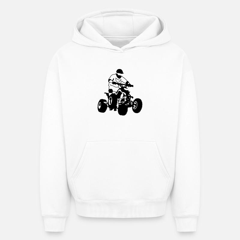 quad - Sweat à capuche unisexe oversize épais SPREAD - blanc