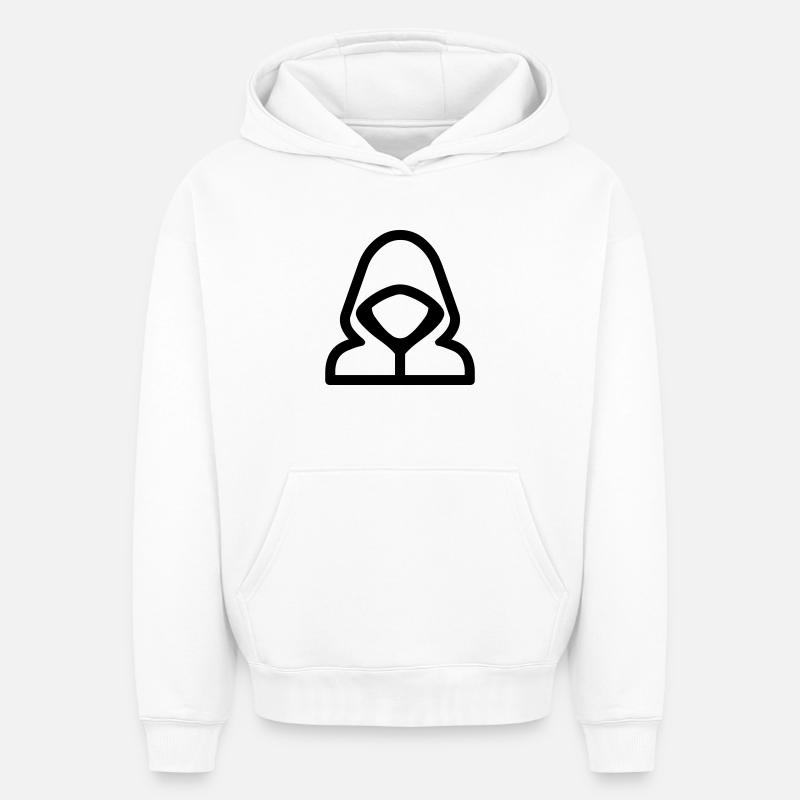 hacker - Sweat à capuche unisexe oversize épais SPREAD - blanc