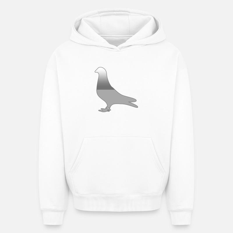 Colombes - Sweat à capuche unisexe oversize épais SPREAD - blanc