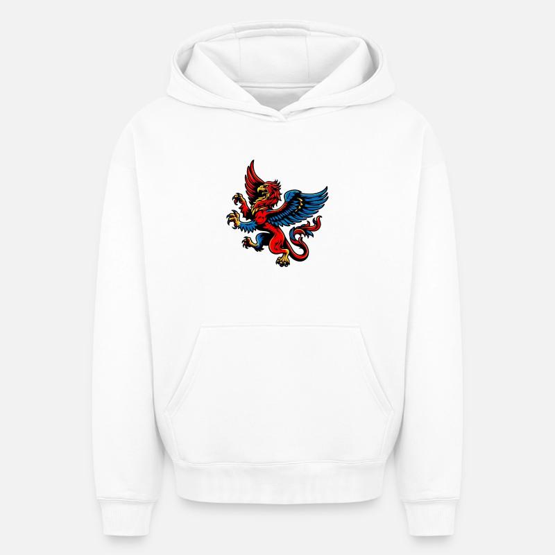 Griffon - Sweat à capuche unisexe oversize épais SPREAD - blanc