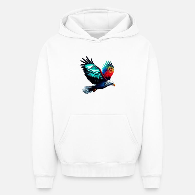 Aigle - Sweat à capuche unisexe oversize épais SPREAD - blanc