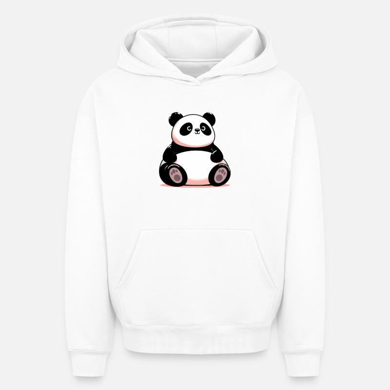 Panda - Sweat à capuche unisexe oversize épais SPREAD - blanc