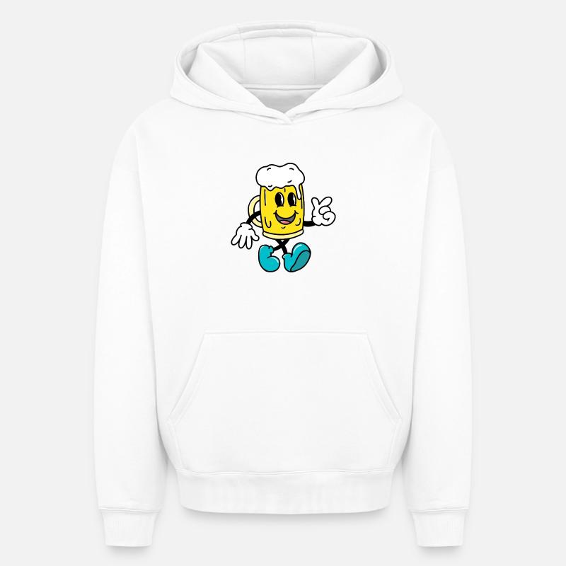 Bière - Sweat à capuche unisexe oversize épais SPREAD - blanc