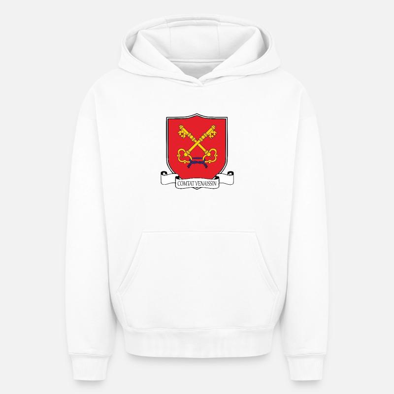 Comtat Venaissin - Sweat à capuche unisexe oversize épais SPREAD - blanc