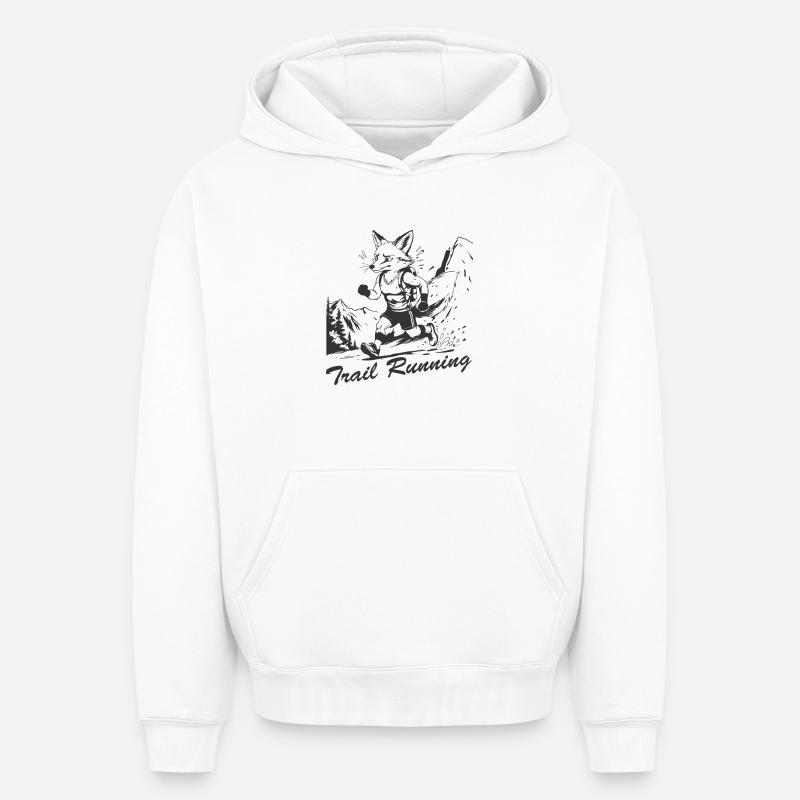 Trail running - Sweat à capuche unisexe oversize épais SPREAD - blanc