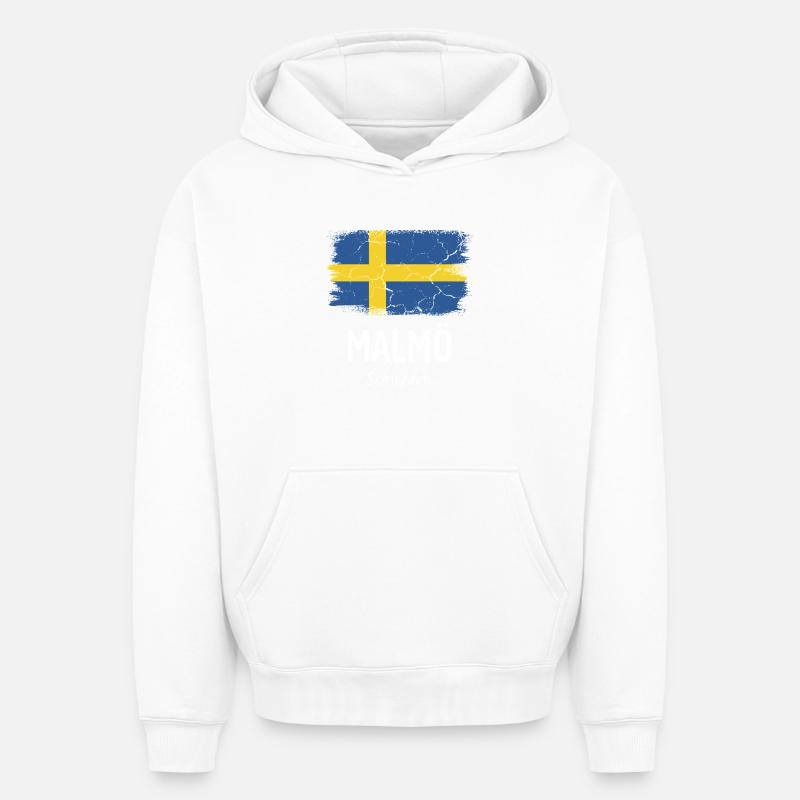 Malmö - Sweat à capuche unisexe oversize épais SPREAD - blanc