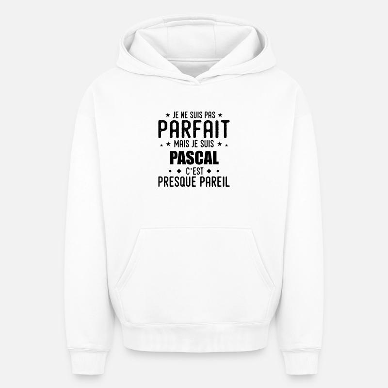 Pascal: authentisch, unvollkommen, oberflächlich, perfekt - Oversized Heavyweight Unisex Hoodie - Weiß