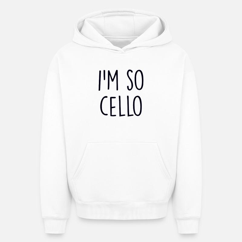 Violoncelle - Sweat à capuche unisexe oversize épais SPREAD - blanc