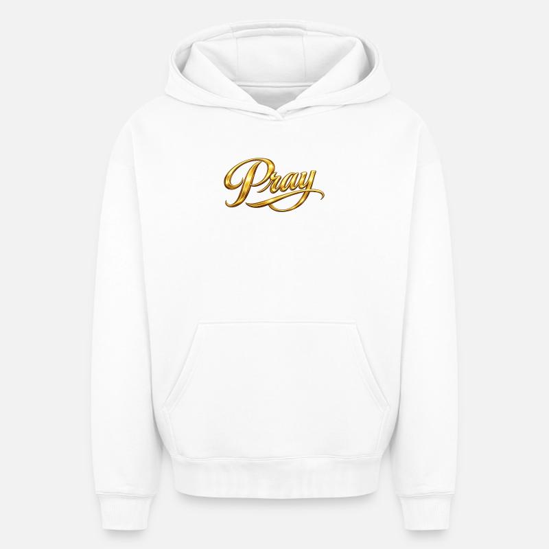 NOUVEAU -- Priez toujours. - Sweat à capuche unisexe oversize épais SPREAD - blanc