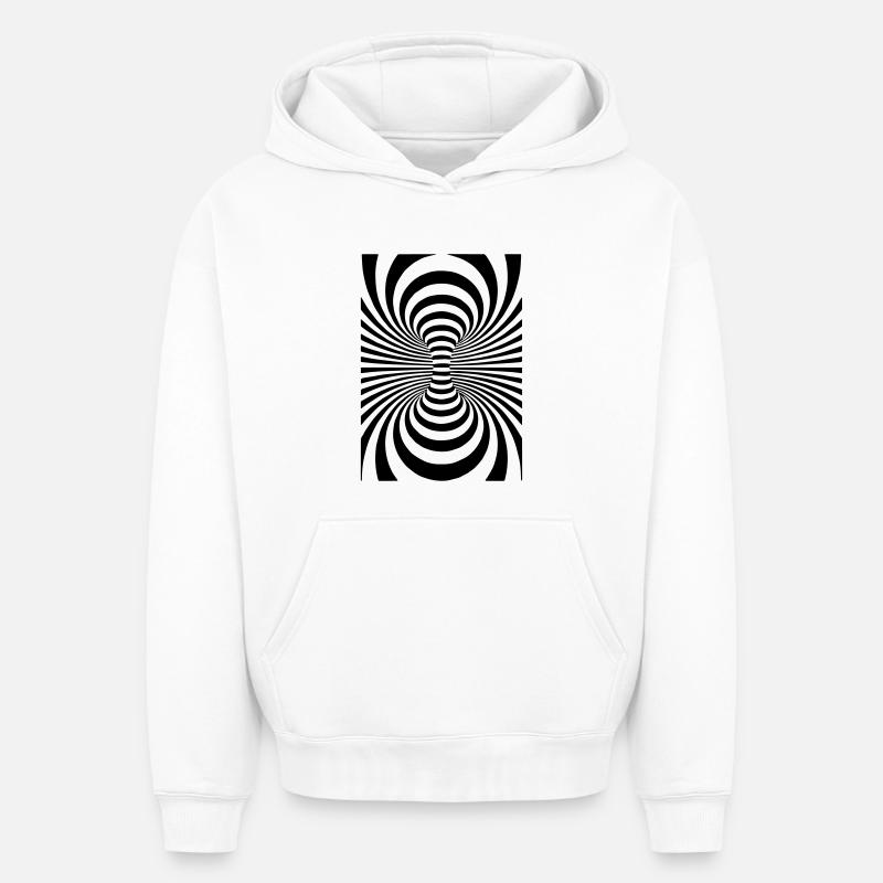 Cool Art,Art,Art,Design,Cercles, - Sweat à capuche unisexe oversize épais SPREAD - blanc