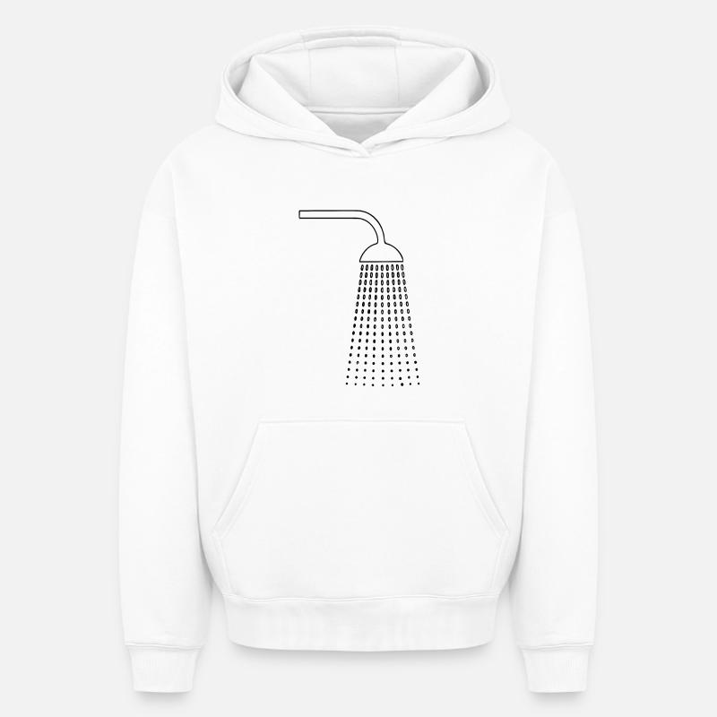 Dessins de douche - Sweat à capuche unisexe oversize épais SPREAD - blanc