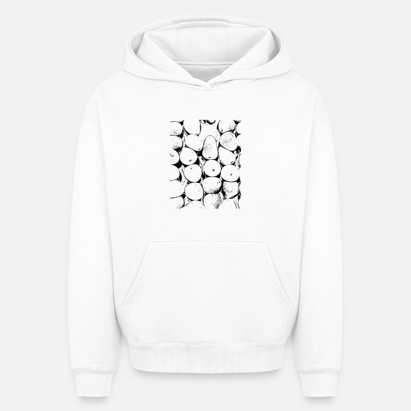 poire - Sweat à capuche unisexe oversize épais SPREAD - blanc