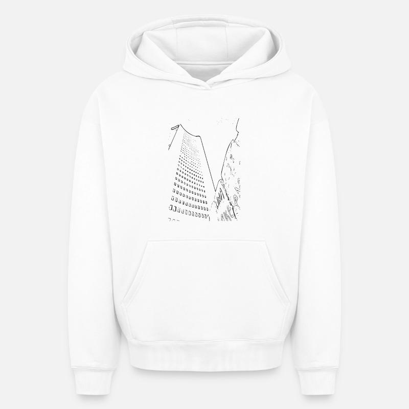 Leipzig - Sweat à capuche unisexe oversize épais SPREAD - blanc