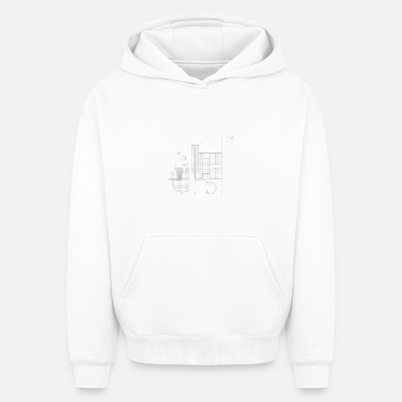 ARCHITECTURE Plan - Oversized Heavyweight Unisex Hoodie - Weiß