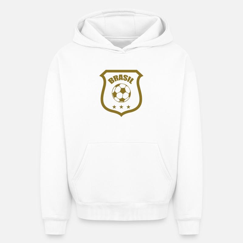 Brasil - Sweat à capuche unisexe oversize épais SPREAD - blanc