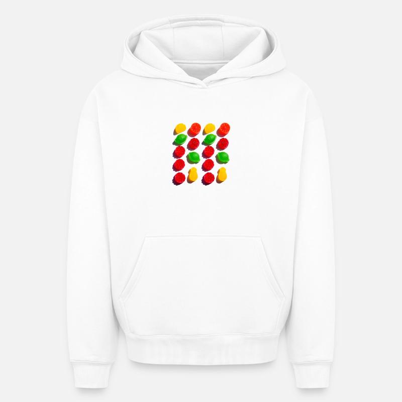 Bonbons - Sweat à capuche unisexe oversize épais SPREAD - blanc