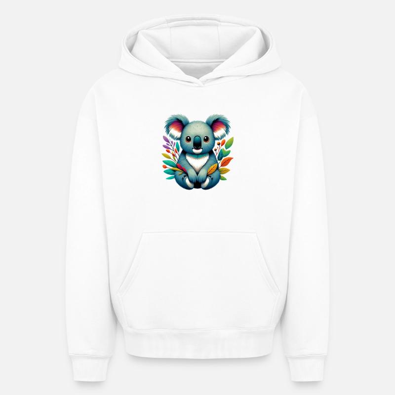 Koala - Sweat à capuche unisexe oversize épais SPREAD - blanc