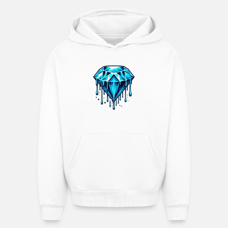 Diamant - Sweat à capuche unisexe oversize épais SPREAD - blanc