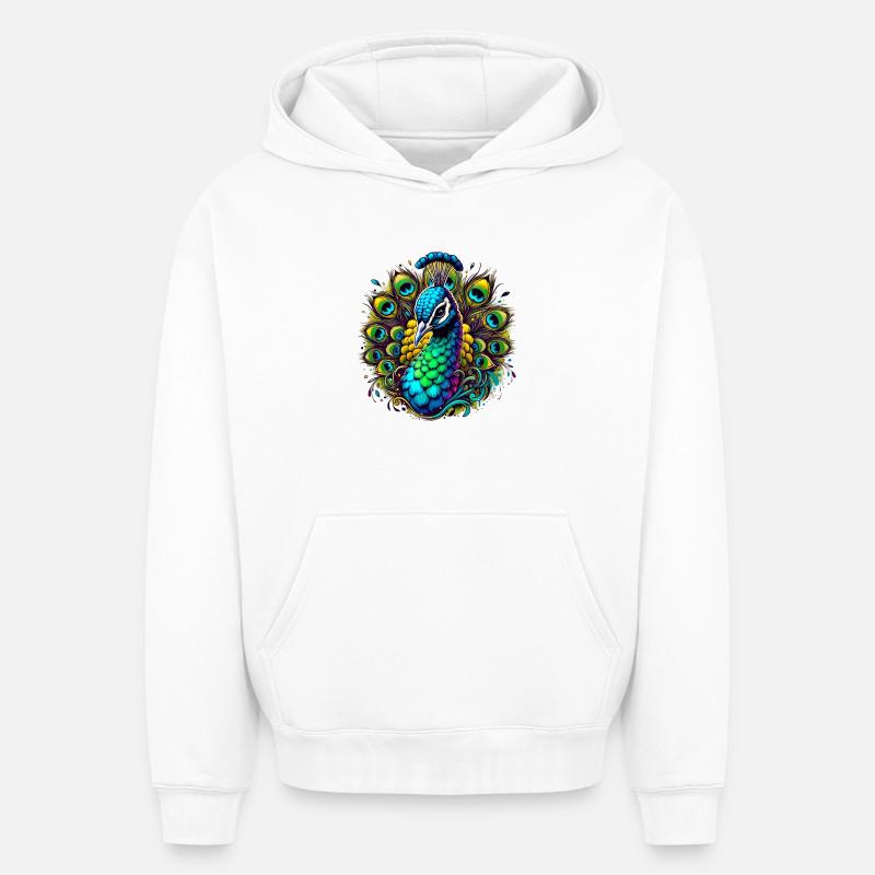 Paon - Sweat à capuche unisexe oversize épais SPREAD - blanc