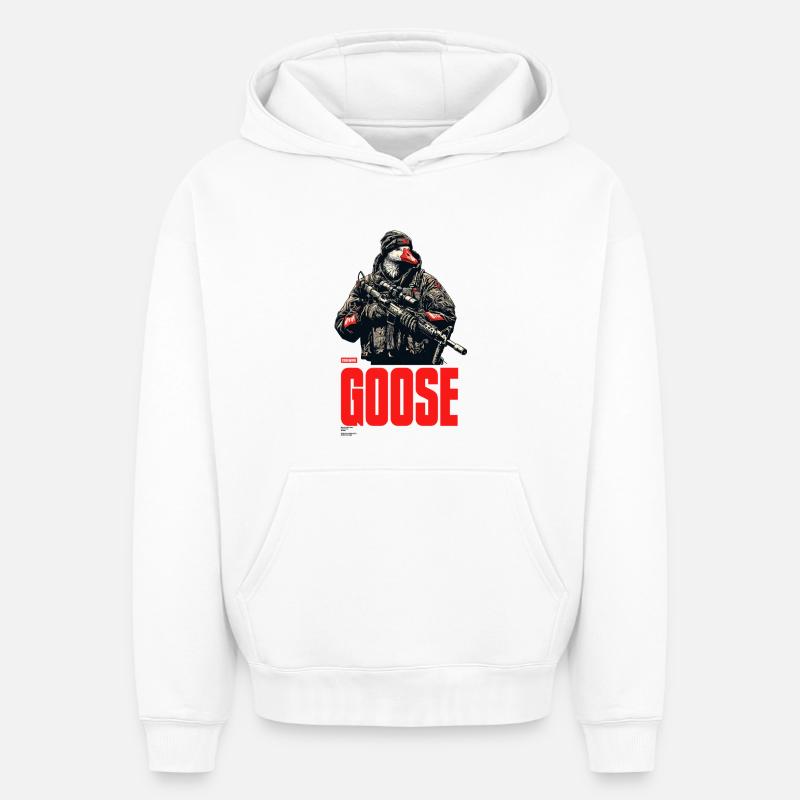 Nom de code Goose - Sweat à capuche unisexe oversize épais SPREAD - blanc