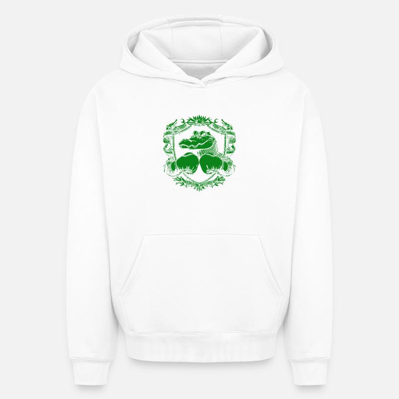 Gants de boxe en crocodile - Sweat à capuche unisexe oversize épais SPREAD - blanc