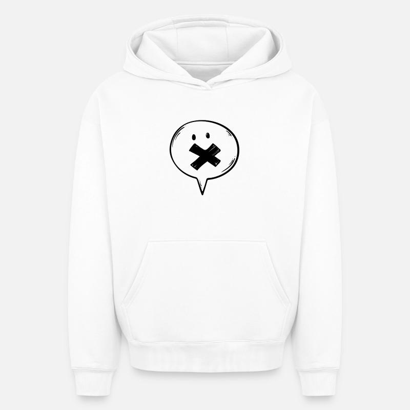Muette de la bulle de dialogue - Sweat à capuche unisexe oversize épais SPREAD - blanc