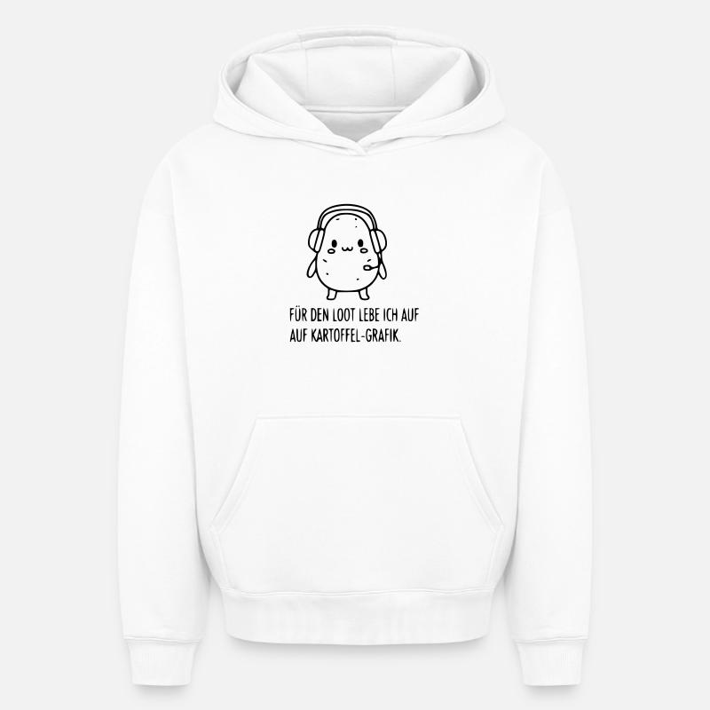 gamer-patato-graphique-butin-drôle-spruch_1 - Sweat à capuche unisexe oversize épais SPREAD - blanc
