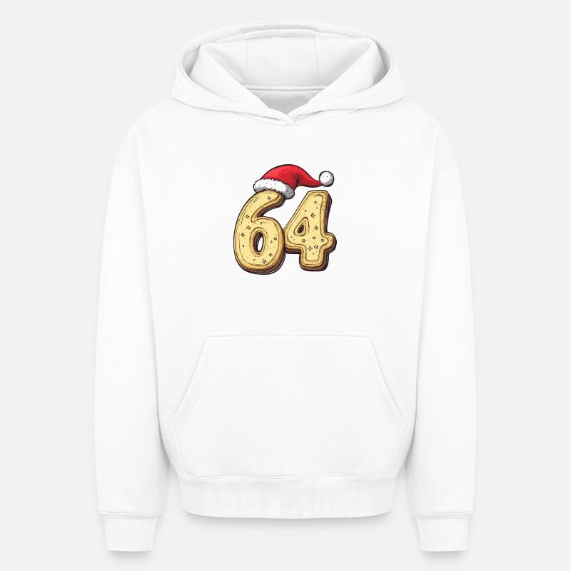 64 chiffres Cookie Noël - Sweat à capuche unisexe oversize épais SPREAD - blanc