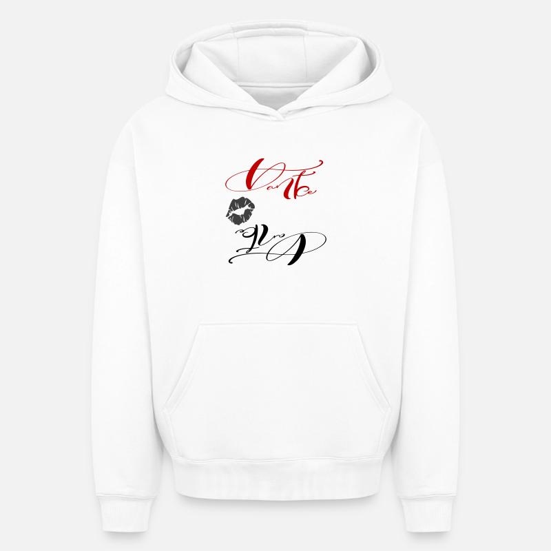Merci - Sweat à capuche unisexe oversize épais SPREAD - blanc
