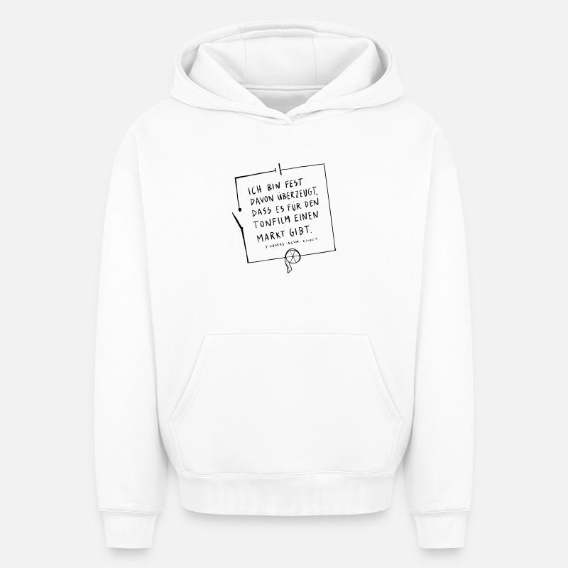 Thomas Edison Circuit - Sweat à capuche unisexe oversize épais SPREAD - blanc