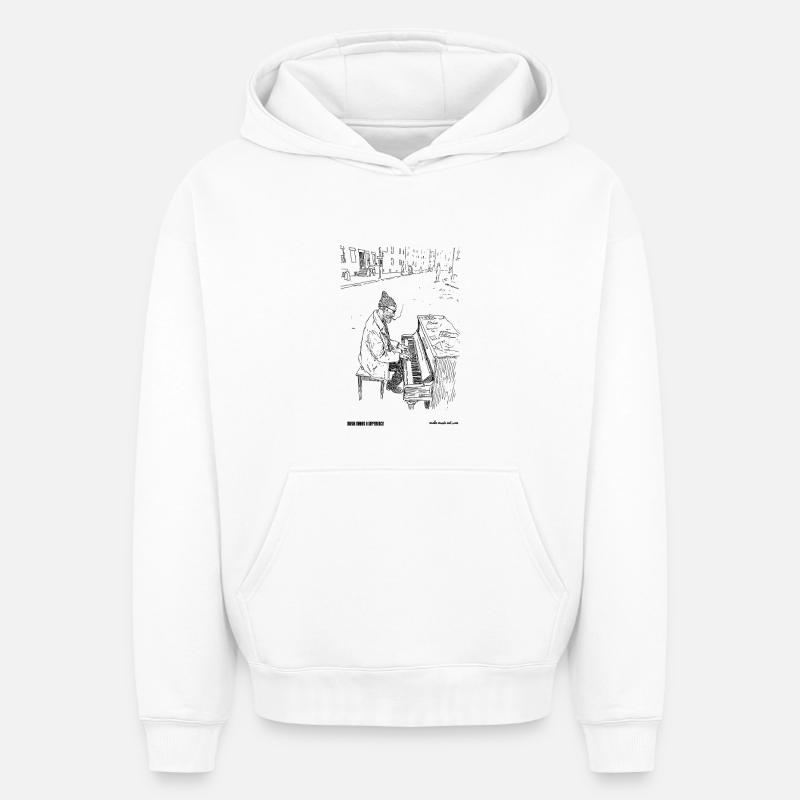 Différence - Sweat à capuche unisexe oversize épais SPREAD - blanc