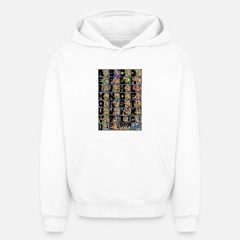 Alphabet des doigts allemand 3 / - Sweat à capuche unisexe oversize épais SPREAD - blanc