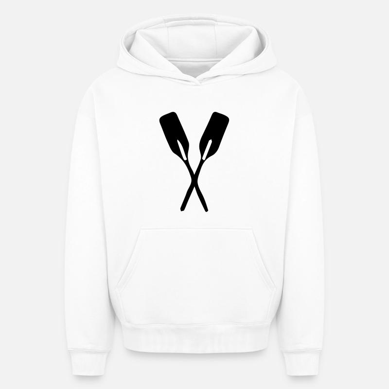 2 pagaies - Sweat à capuche unisexe oversize épais SPREAD - blanc