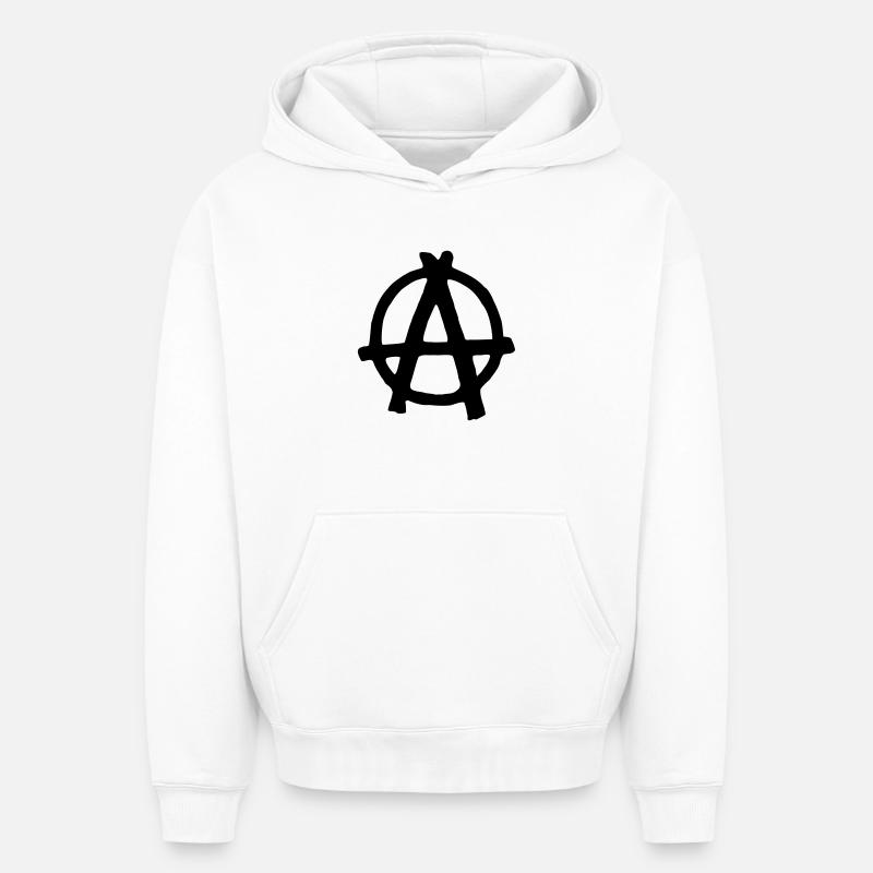 Anarchy - Sweat à capuche unisexe oversize épais SPREAD - blanc