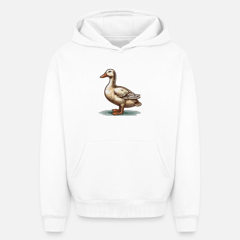 Canard - Sweat à capuche unisexe oversize épais SPREAD - blanc