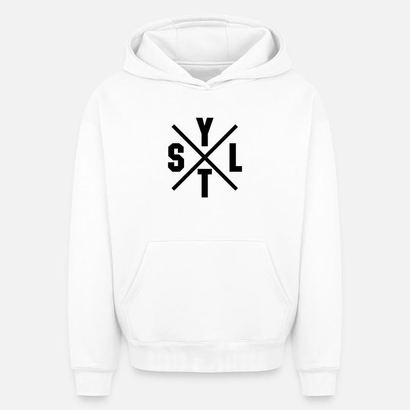 Croix de Sylt - Sweat à capuche unisexe oversize épais SPREAD - blanc