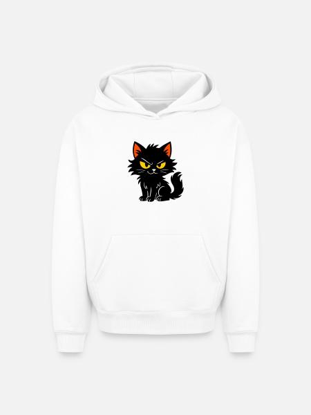Chaton doux - Sweat à capuche unisexe oversize épais SPREAD - blanc