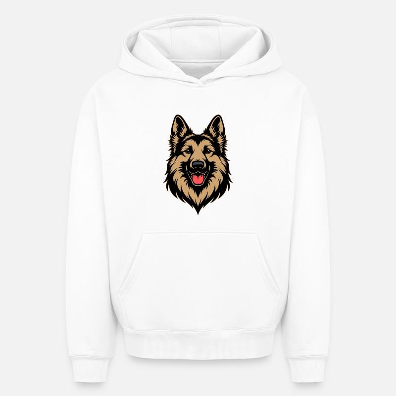 Deutscher Schäferhund Design - Oversized Heavyweight Unisex Hoodie - Weiß