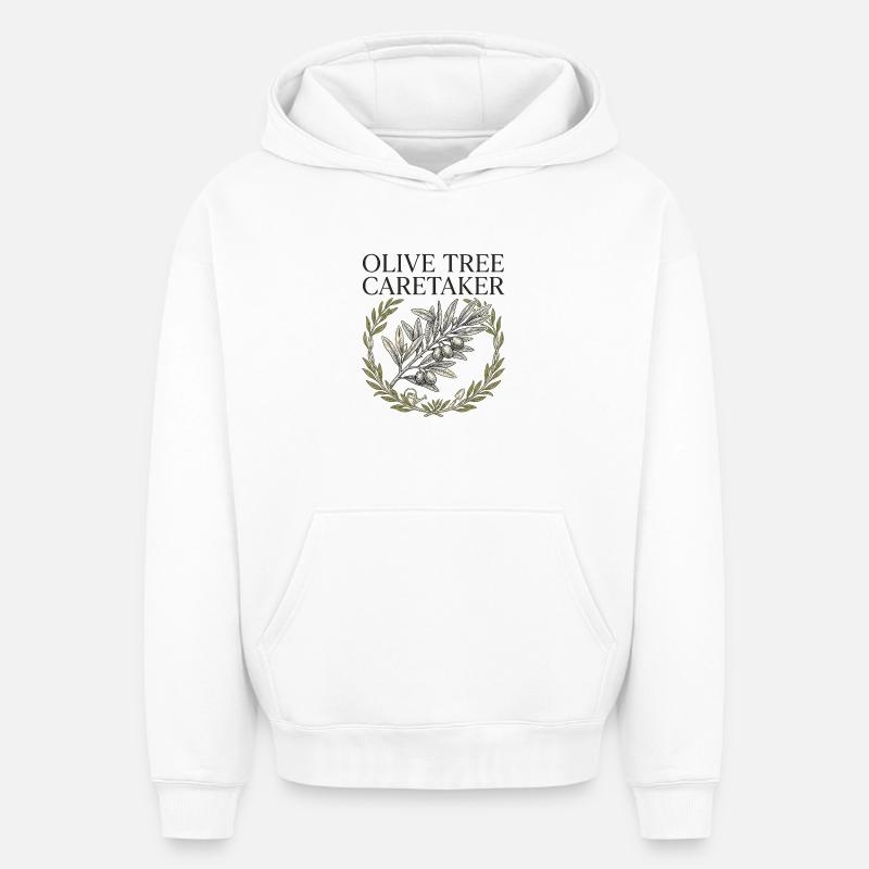 Gardien d’Olive Tree - Sweat à capuche unisexe oversize épais SPREAD - blanc