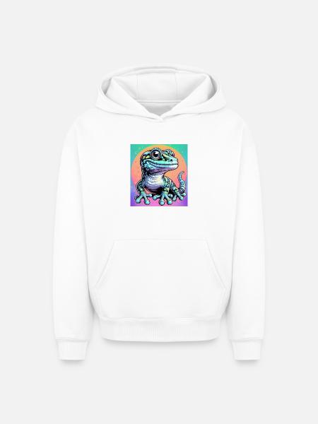 Gecko - Oversized Heavyweight Unisex Hoodie - Weiß