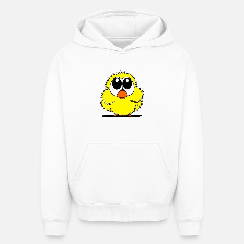 Sweet Chicken - Sweat à capuche unisexe oversize épais SPREAD - blanc