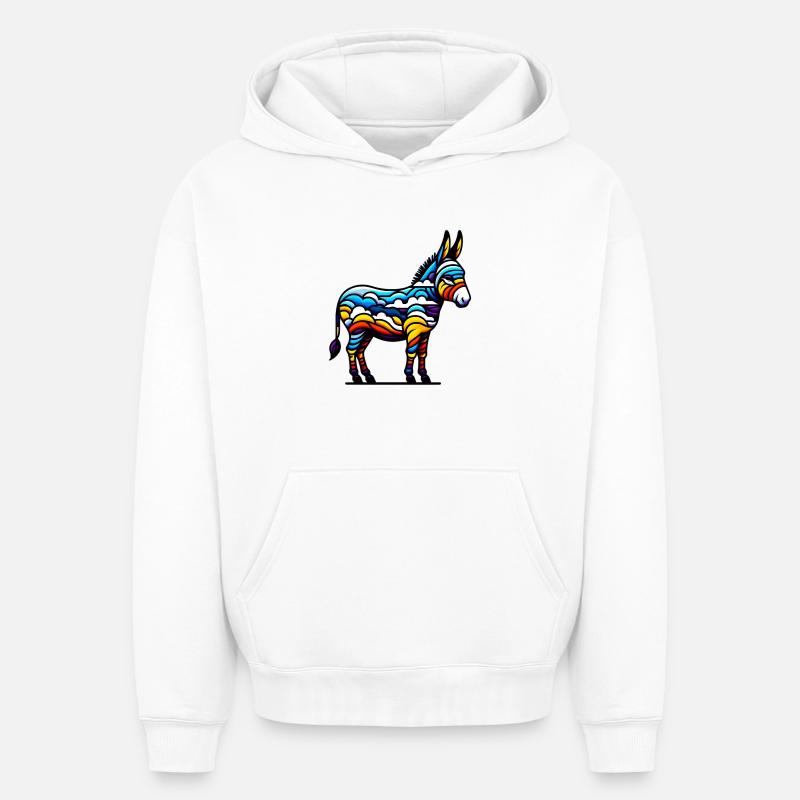 Âne, Tétine, Mule - Sweat à capuche unisexe oversize épais SPREAD - blanc