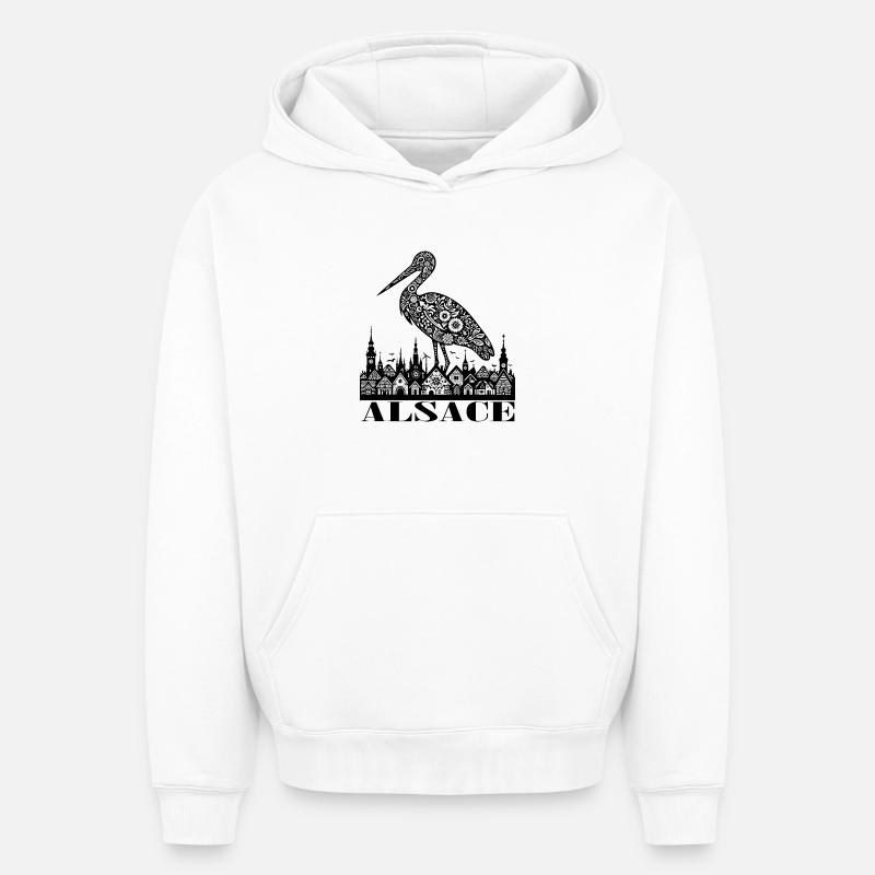 ALSACE - Sweat à capuche unisexe oversize épais SPREAD - blanc