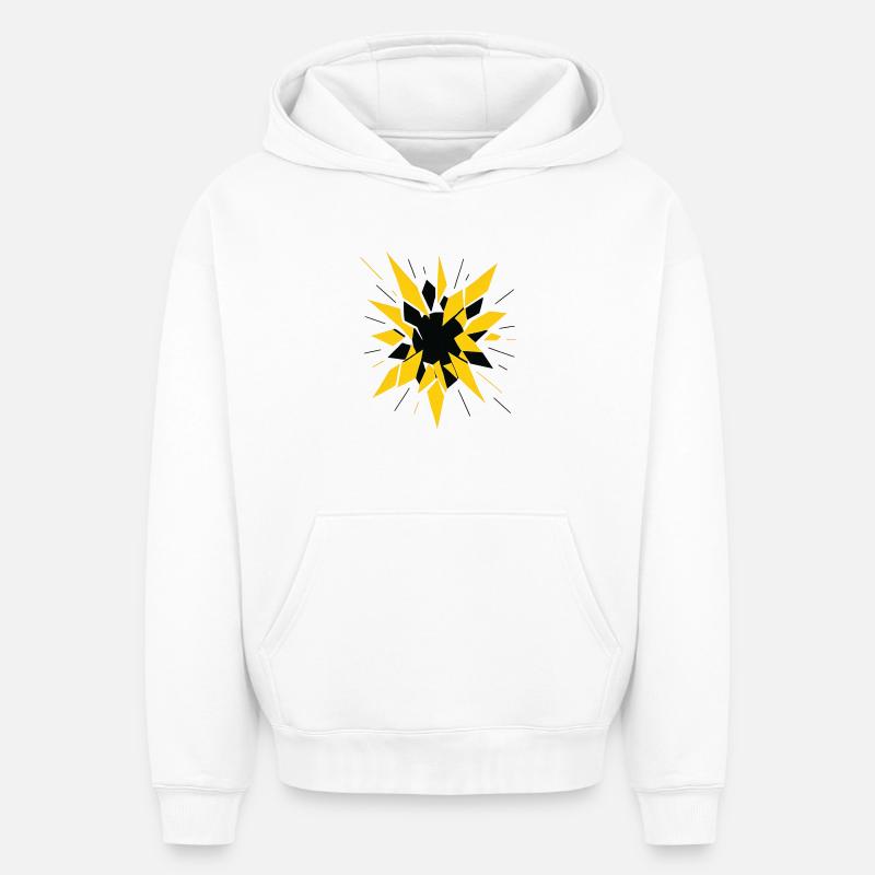 Fragmentation radioactive – Conception physique - Sweat à capuche unisexe oversize épais SPREAD - blanc