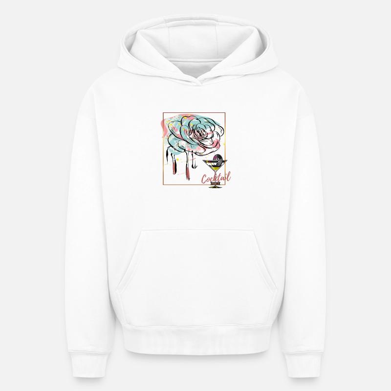 Cocktail - Sweat à capuche unisexe oversize épais SPREAD - blanc