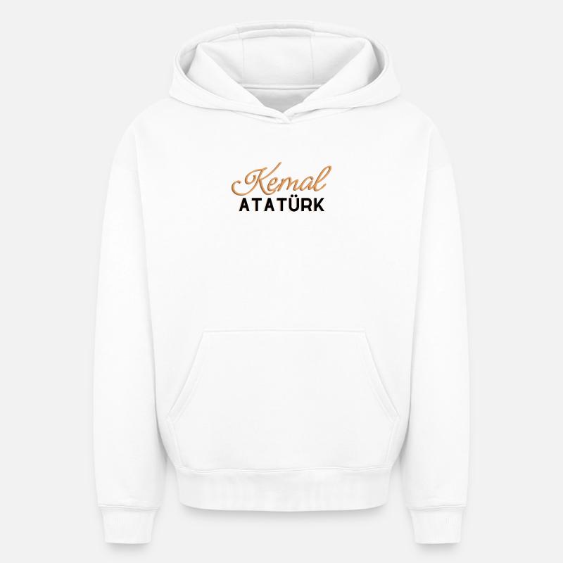 Conception d’Atatürk - Sweat à capuche unisexe oversize épais SPREAD - blanc