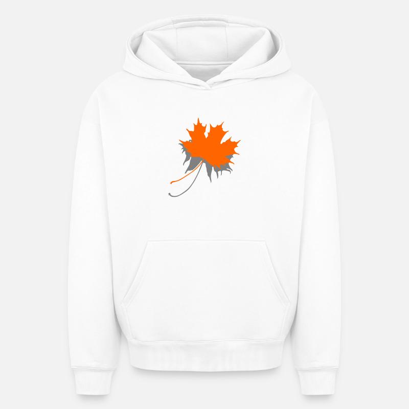 Feuille d’érable - Sweat à capuche unisexe oversize épais SPREAD - blanc